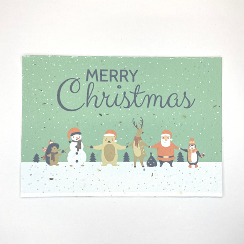 Bare & Co. - Seeded Christmas Card - Santa and Friends