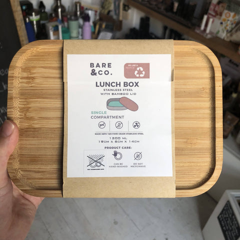Bare & Co. - Stainless Steel Lunch Box with Bamboo Lid (1200ml)