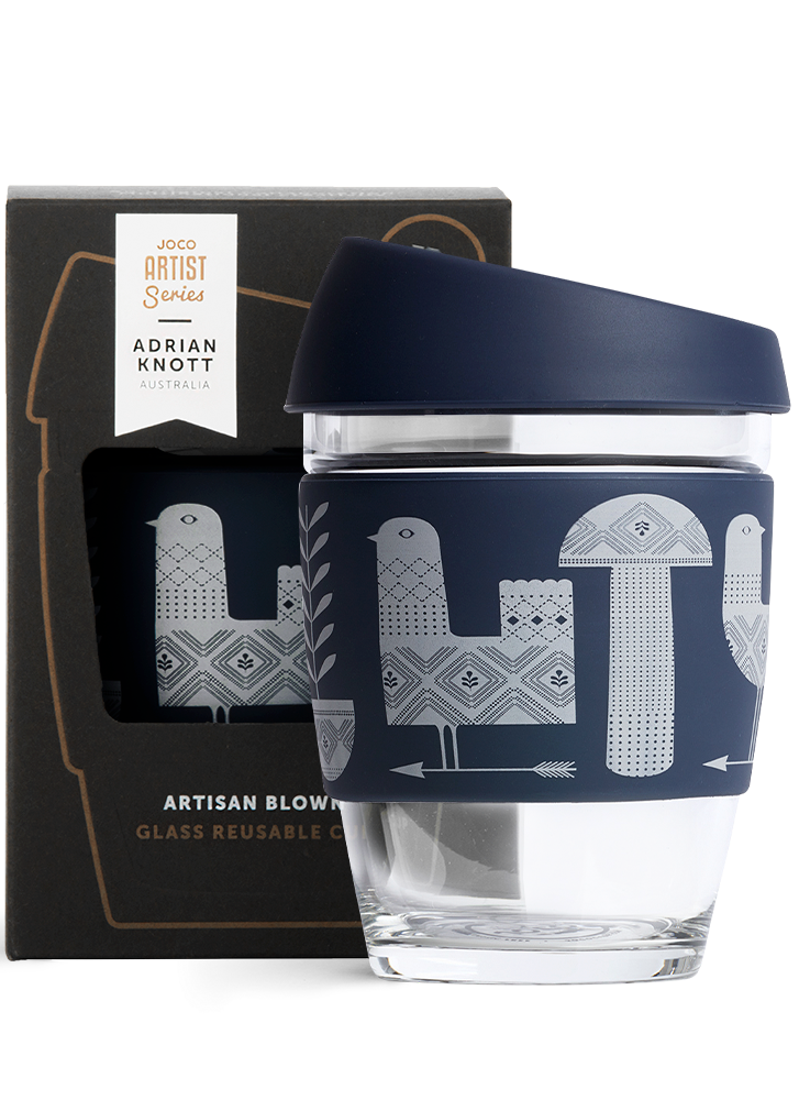 JOCO - Reusable Glass Cup - Artist Series Adrian Knott (Regular 12oz)