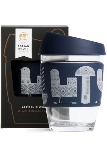 JOCO - Reusable Glass Cup - Artist Series Adrian Knott (Regular 12oz)