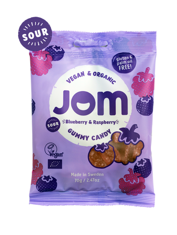 JOM - Organic Candy - Sour Blueberry and Raspberry  (70g)