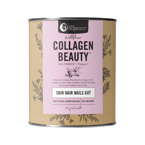Nutra Organics - Collagen Beauty with Verisol and Vitamin C (SKIN HAIR NAILS GUT) - Wildflower (300g)