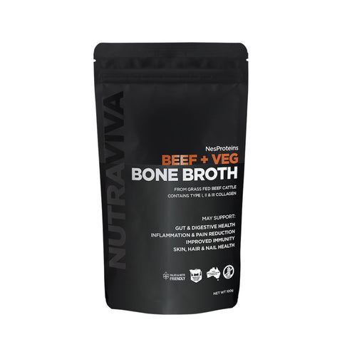 NutraViva - NesProteins Bone Broth - Beef + Veg (100g)