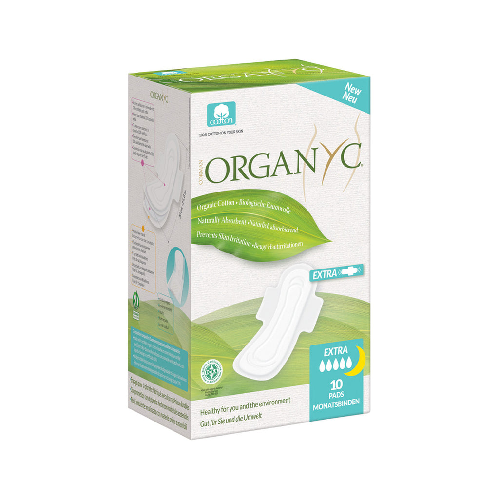 Organyc Organic Cotton Pads Super Flow EXTRA Night (10 pack)
