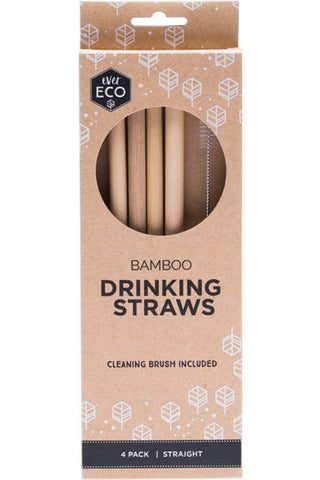 Ever Eco - Bamboo Straws (4 pack with Cleaning Brush)