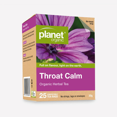 Planet Organic - Herbal Tea Bags - Throat Calm (25 Tea Bags)