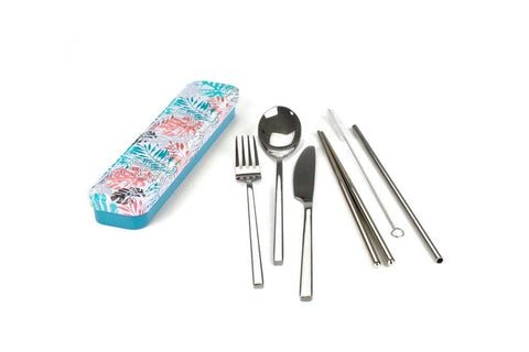 Retro Kitchen - Carry Your Cutlery Set - Palm Fronds