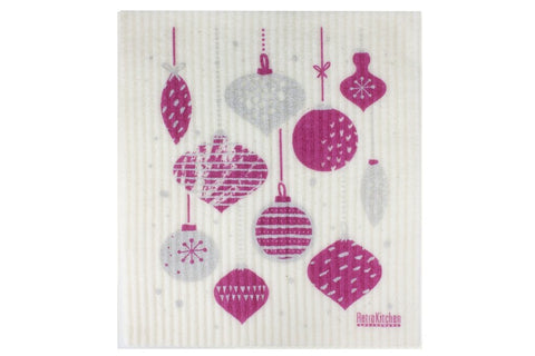 Retro Kitchen - Biodegradable Dish Cloth - Christmas Baubles