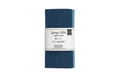 Retrokitchen - Compostable Organic Dyed Sponge Cloth Set - Marine (2 Pack)