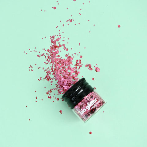 The Glitter Tribe - Biodegradable Glitter Glass Jar - Rose Pink (10g)