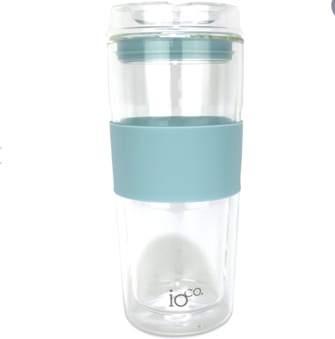 IOco -  All Glass Tea and Coffee Traveller - Ocean (16oz)