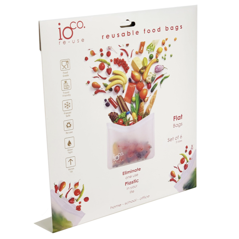IOco - Reusable Food Bags - Flat (6 Pack)