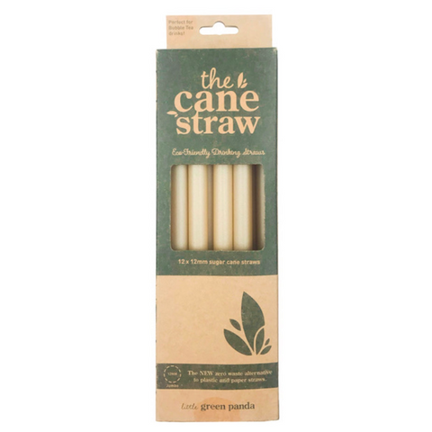 Little Green Panda - Sugar Cane Straws - 12mm (12 pack)
