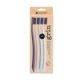 Grin - Biodegradable Soft Toothbrush - Mint, Ivory, Navy and Pink (4 Pack)
