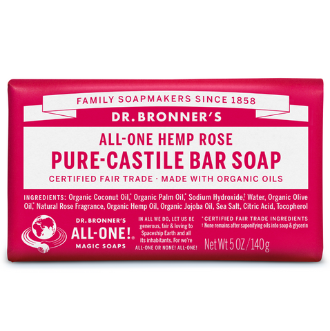Dr Bronners - Castile Soap Bar - Rose (140g)