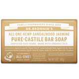 Dr Bronners - 卡斯蒂利亚皂条 - 檀香和茉莉花 (140 克)