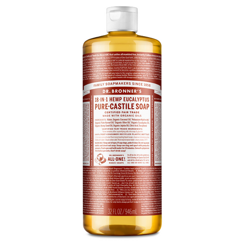 Dr Bronners - 18 in 1 Pure Castile  Liquid Soap - Eucalyptus (946ml)