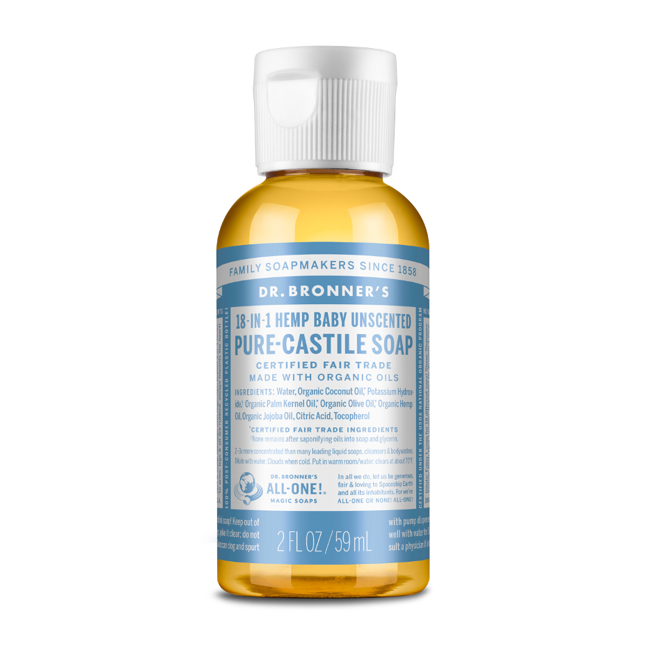 Dr Bronners - 18 in 1 Pure Castile Liquid Soap - Baby Unscented (59ml)