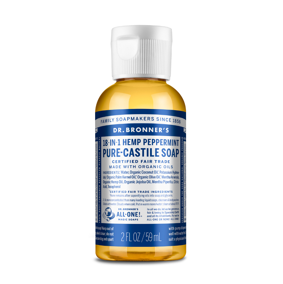 Dr Bronners - 18 in 1 Pure Castile Liquid Soap - Peppermint (59ml)