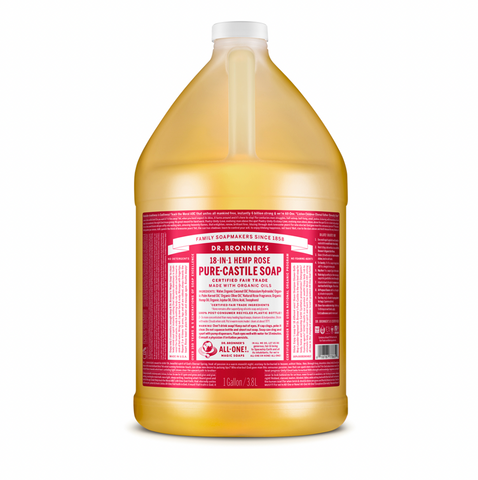 Dr Bronners - 18 in 1 Pure Castile Liquid Soap - Rose (3.78L)