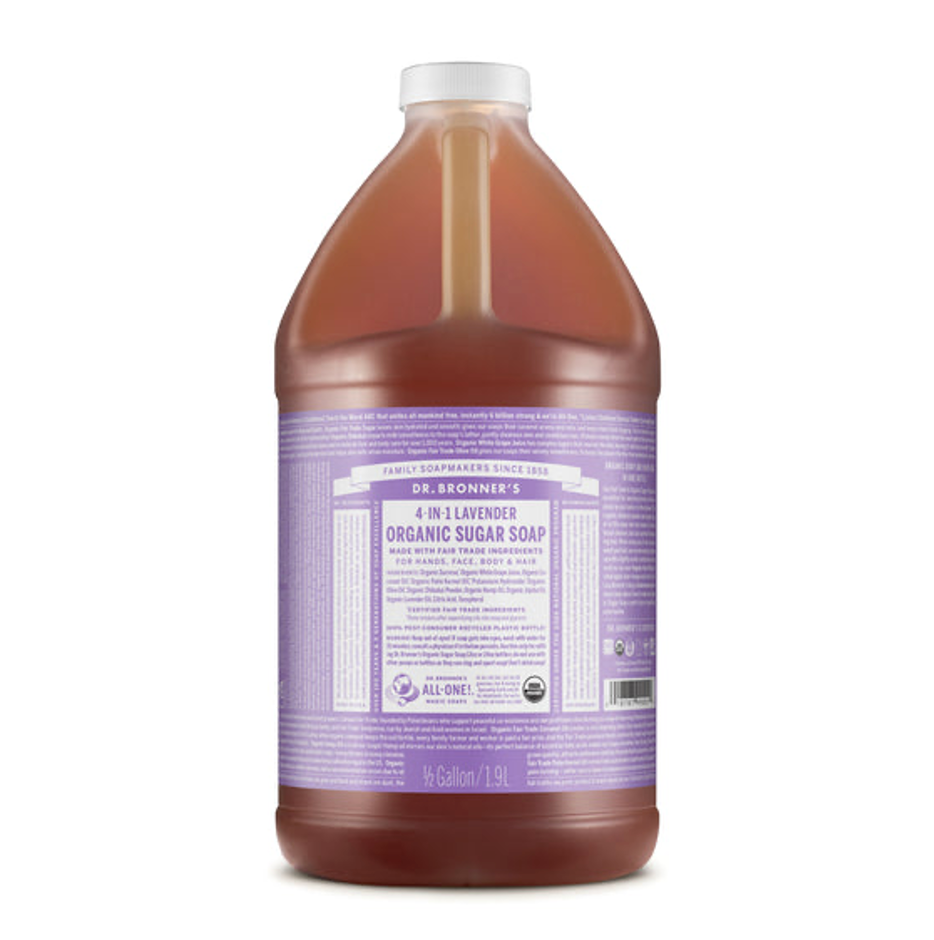 Dr Bronners - 4 in 1 Organic Sugar Soap - Lavender (1.89L Refill)