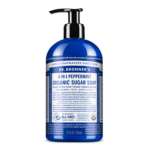 Dr Bronners - 4 in 1 Organic Sugar Soap - Peppermint (355ml)