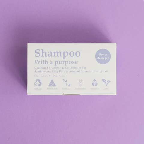 Shampoo With A Purpose - Shampoo and Conditioner Bar - Dry or Damaged (135g)