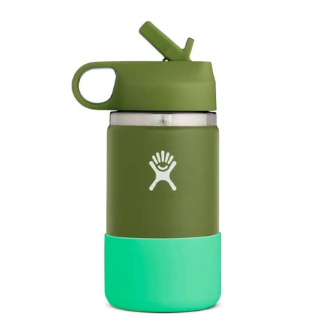 Hydro Flask - Double Insulated Wide Mouth Kids Bottle with Straw Lid - Olive (354ml)