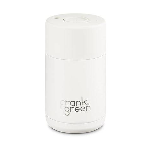 Frank Green - Stainless Steel Ceramic Reusable Cup with Push Button Lid - Cloud (10oz)