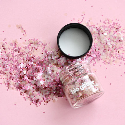The Glitter Tribe - Biodegradable Glitter Glass Jar - Strawberry Milkshake (10g)