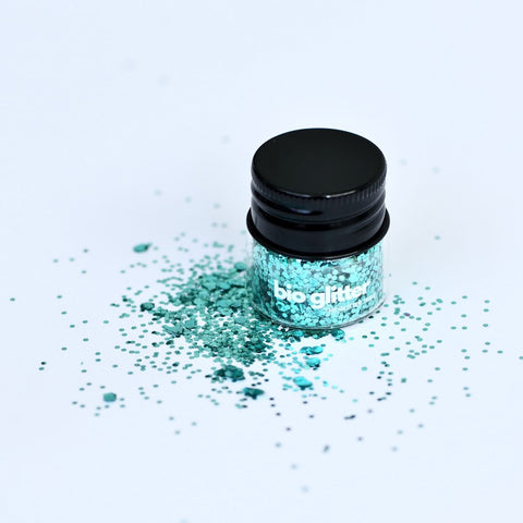 The Glitter Tribe - Biodegradable Glitter Glass Jar - Turquoise (10g)