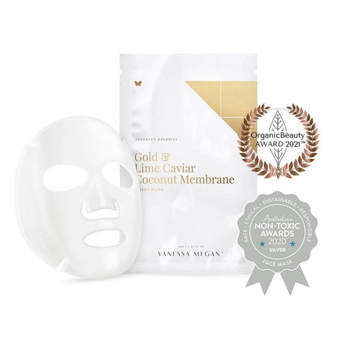 Vanessa Megan - Gold and Lime Caviar Coconut Membrane Sheet Mask (3pack)
