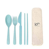 ioCO. - Wheat Straw Fibre Cutlery Set - Green/Blue