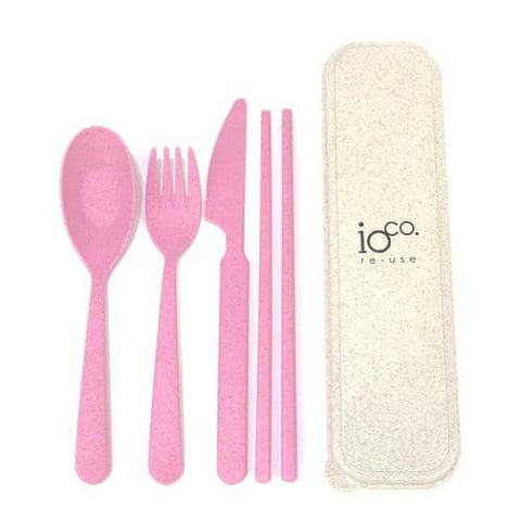 ioCO. - Wheat Straw Fibre Cutlery Set - Pink