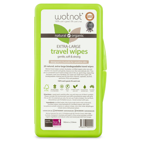 Wotnot - Biodegradable Wipes (20 pack with travel case)
