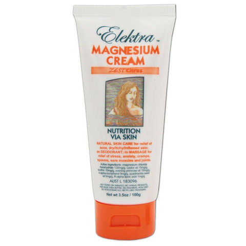 Elektra Magnesium - Magnesium Cream - Zest Citrus (100g) (EXPIRES 7/2022)