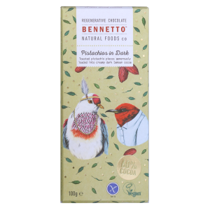 Bennetto Natural Food Co. - Organic and Fairtrade Dark Chocolate - Toasted Pistachio (100g)