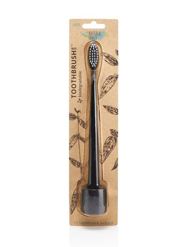 The Natural Family Co. - Bio Toothbrush & Stand Pirate Black (Soft)