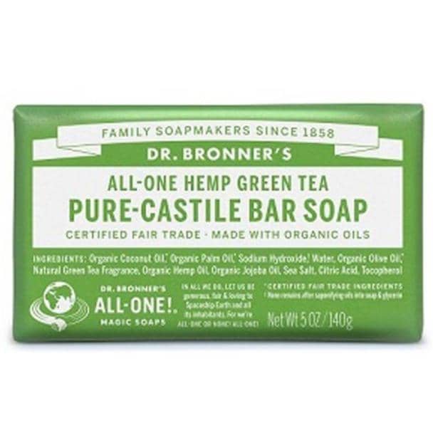 Dr Bronners - Castile Soap Bar - Green Tea (140g)