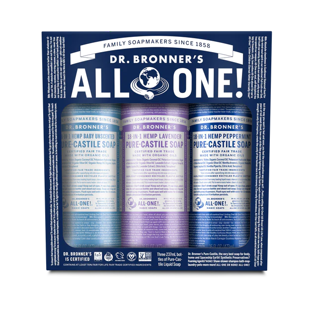Dr Bronner's - 液体肥皂多件装 - Cosmic Classics