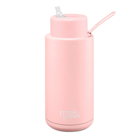 Frank Green - Stainless Steel Ceramic Reusable Bottle with Strap - Blushed (34oz)