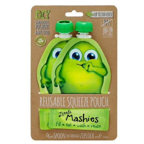 Little Mashies - Reusable Food Pouches - Green (2 x 130ml)