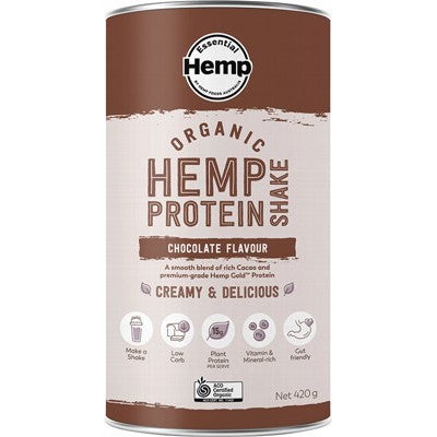 Hemp Foods Australia Essential Hemp Protein Powder - Chocolate (420g)