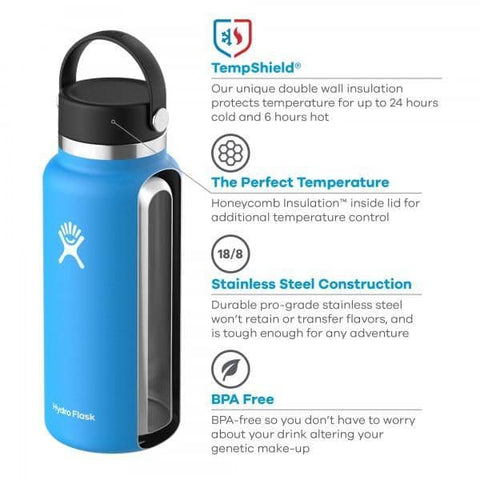 Hydro Flask - Double Insulated Wide Mouth Bottle with Flex Cap - White (946ml)