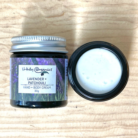 Urthly Organics - Hand and Body Cream - Lavender and Patchouli (30g Mini Jar)