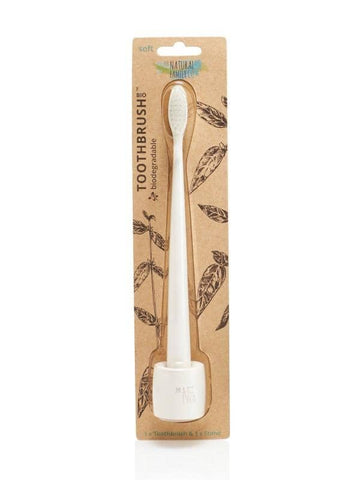 The Natural Family Co. - Bio Toothbrush & Stand Ivory Desert