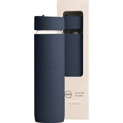 JOCO - Reusable Glass Active Flask - Mood Indigo (Large 500ml/17oz)