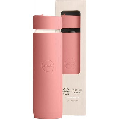 JOCO - Reusable Glass Active Flask - Terracotta (Large 500ml/17oz)