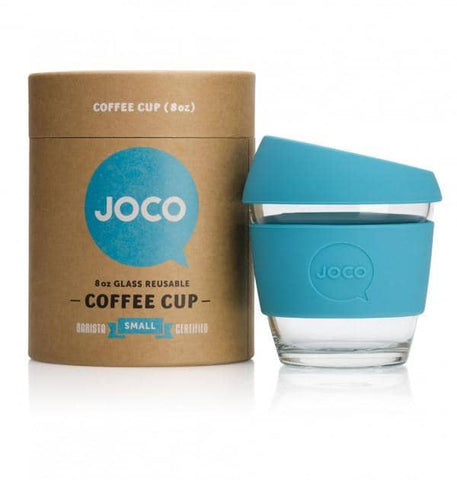 JOCO - Reusable Glass Cup - Blue (Small 8oz)