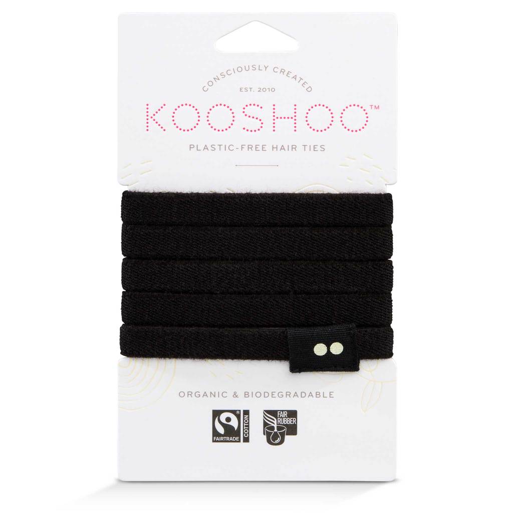 Kooshoo - Organic Plastic-free Hair Ties - Black (5 Pack)